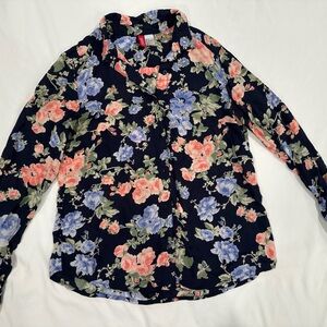 H&M Floral Print Blouse - Black, Blue, Pink